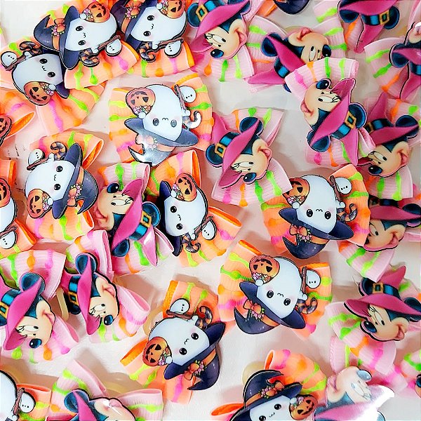 Laço Borboleta Duplo Pespontada PF Halloween - 10 unidades