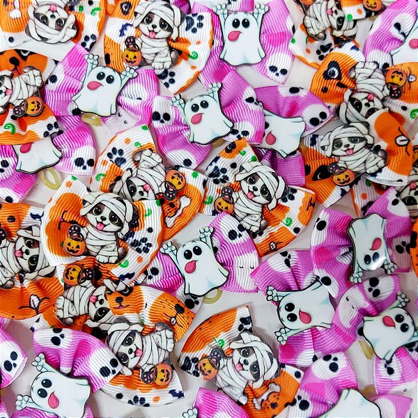 Laço Borboleta Estampado PF Halloween Mod.3 - 10 unidades