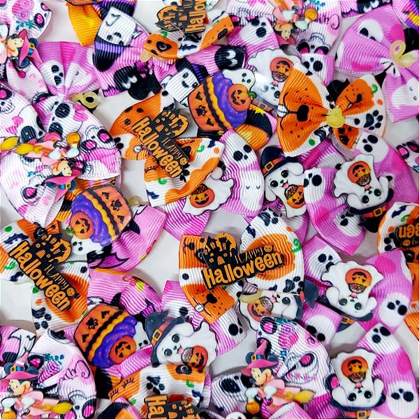 Laço Borboleta Estampado PF Halloween Mod.1 - 10 unidades