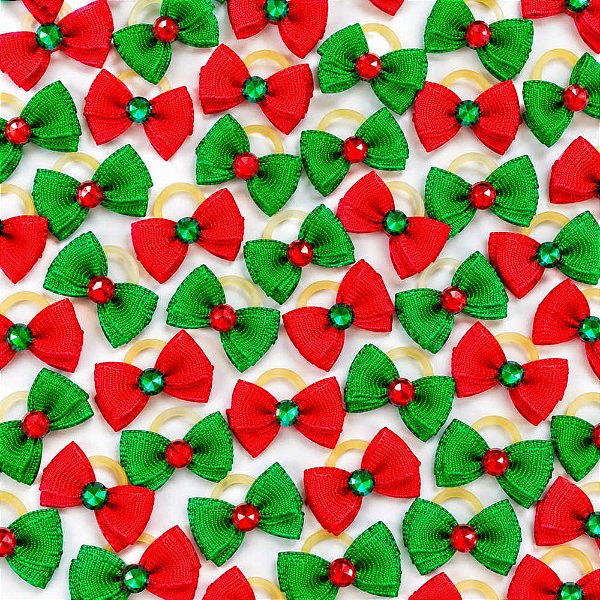 Laço Micro Borboleta Chaton Natal Mod.2 - 20 unidades