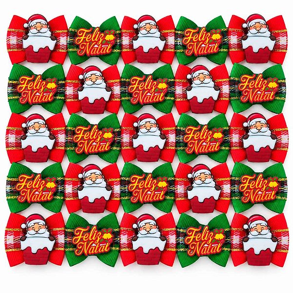 Laço Borboleta Duplo Pespontada Ouro Pedraria Natal Mod.6 - 10 unidades