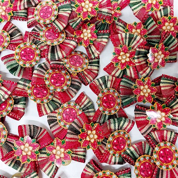 Laço Borboleta Estampado PF Natal Mod.8 - 10 unidades
