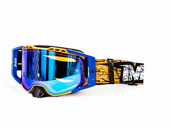 Óculos IMS ONE Pró 2025 Motocros Trilha LARANJA/AZUL