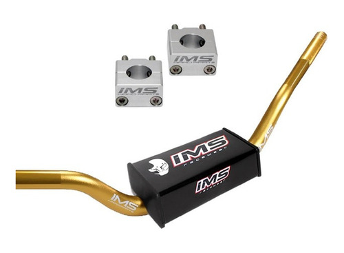 Guidão Dourado + Adaptador Ims Fat Bar 32mm Com Espuma