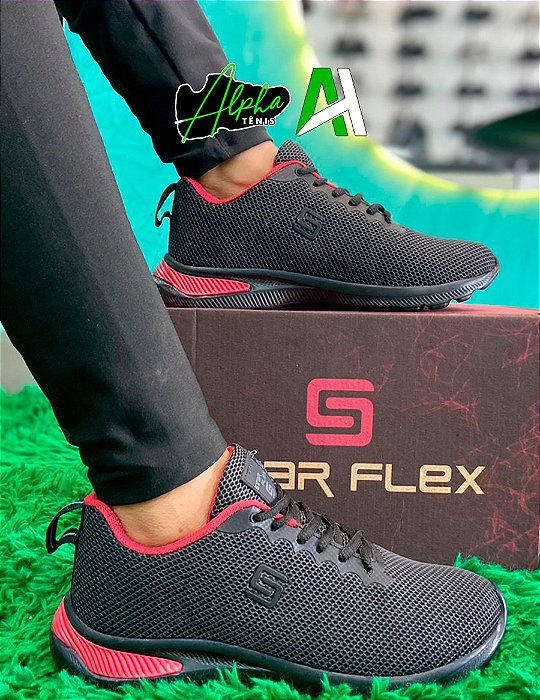 Tênis Star Flex  oferta 1 por 50, 2 por 80 Preto/Vermelho - MOD 07