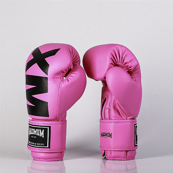Luva de Boxe e Muay Thai Feminina MXM - Cor Pink Power Face
