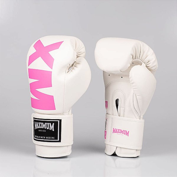 Luva de Boxe e Muay Thai Feminina White/Pink Power Face