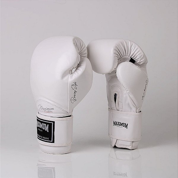 Luva de Boxe e Muay Thai Classic White Couro PU