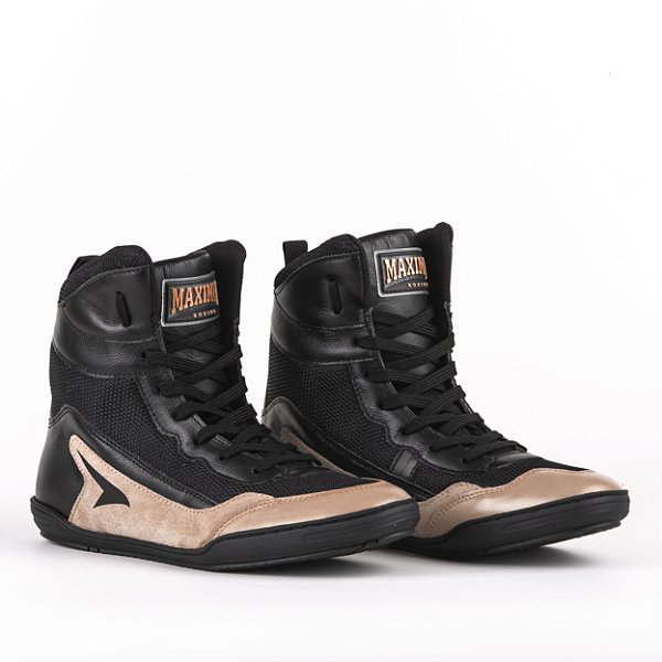Sapatilha de Boxe Preto e Bege Cano Baixo - Par