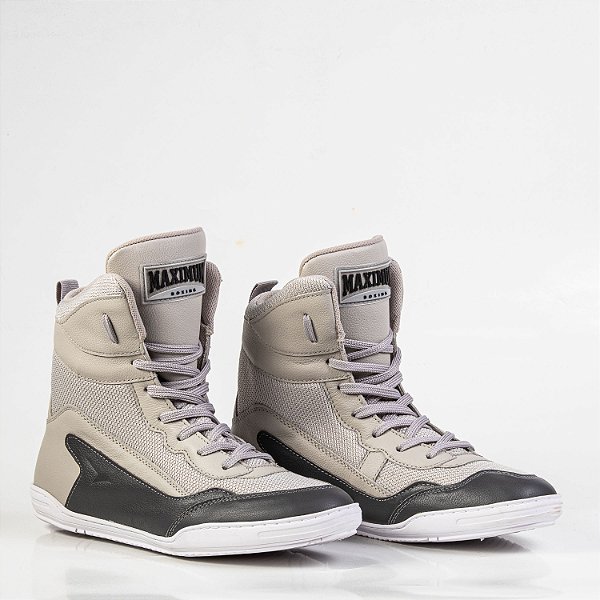 Sapatilha de Boxe Cinza e Preto Cano Baixo - Par