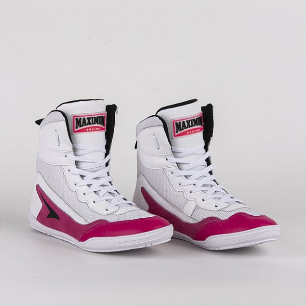 Sapatilha de Boxe Branco e Pink Cano Baixo - Par