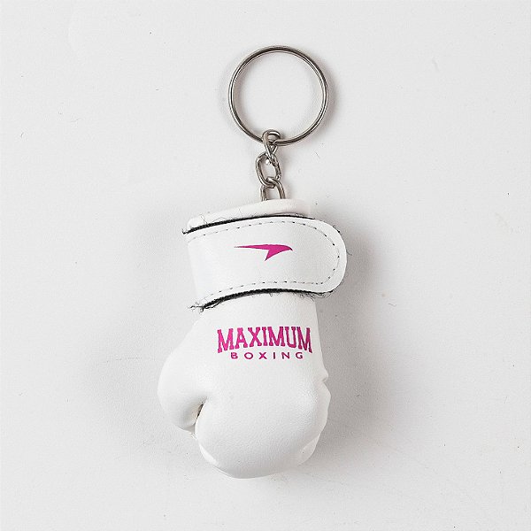 Chaveiro Luva de Boxe Branco e Rosa