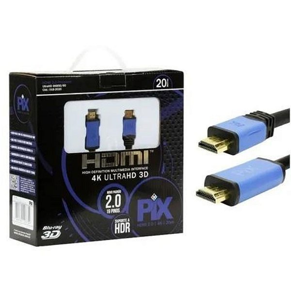 CABO HDMI 2.0 4K ULTRAHD 19 PINOS 20 METROS - PIX