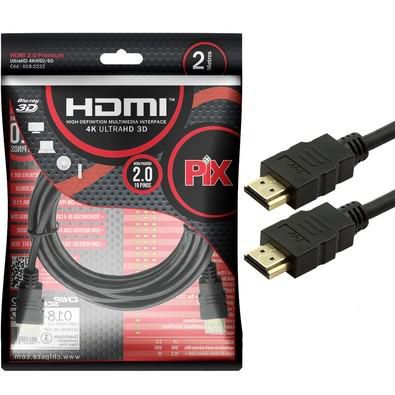 Cabo HDMI PIX 2.0 4K HDR 19 Pinos 2M 018-2230 "