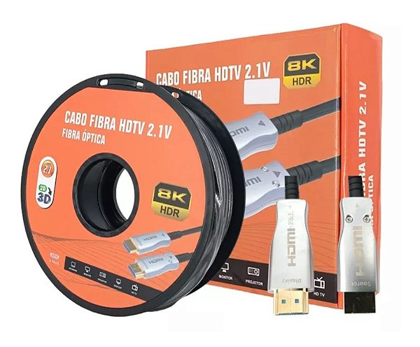 CABO HDMI FIBRA OPTICA 2.1 8K 25M