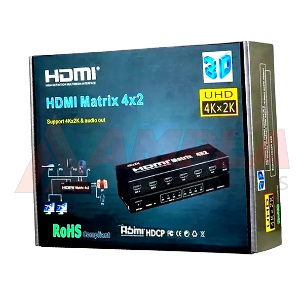 SPLITTER MATRIX HDMI 4X2 4K