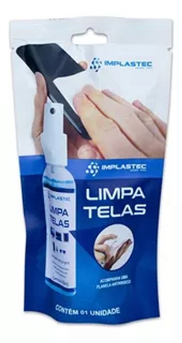 LIMPA TELAS COM FLANELA 60ML IMPLASTEC
