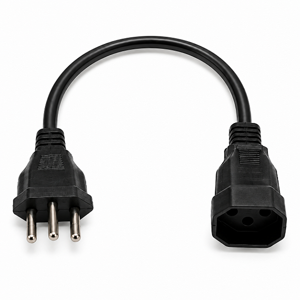 Cabo Adaptador de Tomada Padrão Brasileiro para Padrão Antigo 30 cm