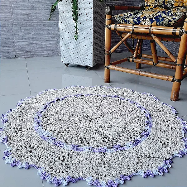 Tapete de Croche Apartamento - Borda Lilas