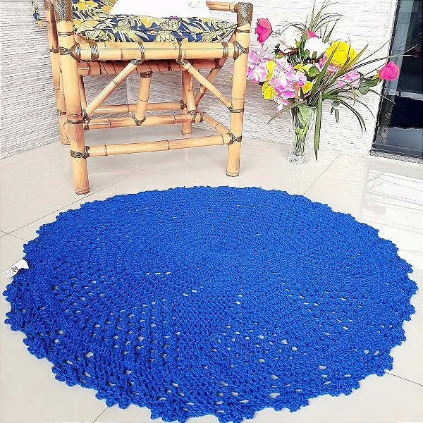 Tapete de Croche Apartamento - Cor Azul