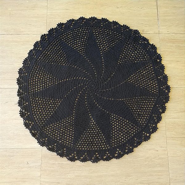 Tapete de Croche Apartamento - Cor Preto