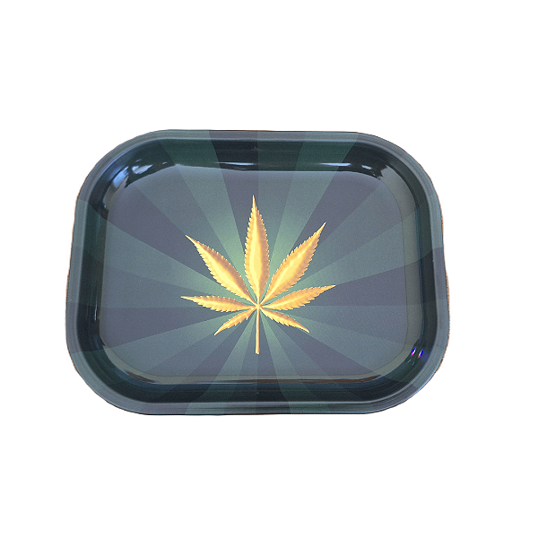 Bandeja Folha Cannabica Gold - metal