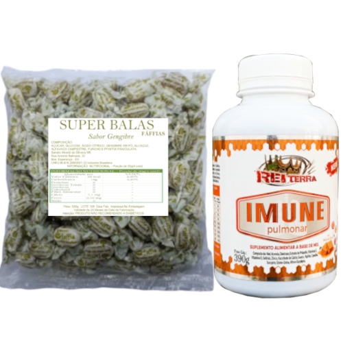 Bala Fáffia Sabor Gemgibre Com Xarope Imunipulmonar de Brinde