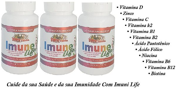 Imuni Life Suplemento Vitamínico e Mineral kit 3 Potes