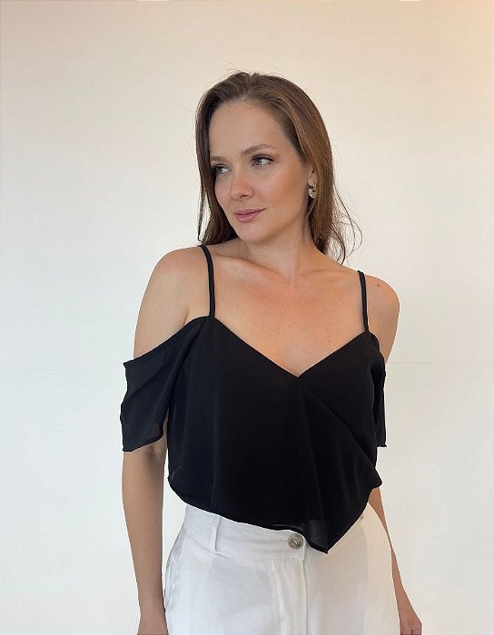 BLUSA ALCA COM BABADO DIAGONAL