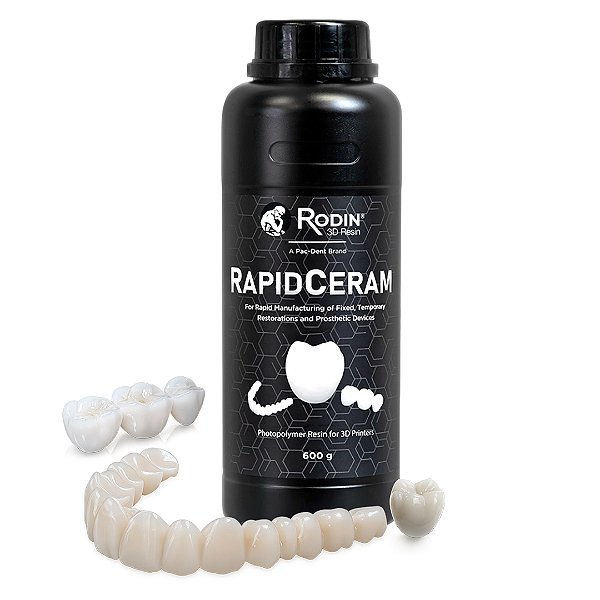 Resina 3D Odontológica Rodin RapidCeram para restaurações rápidas