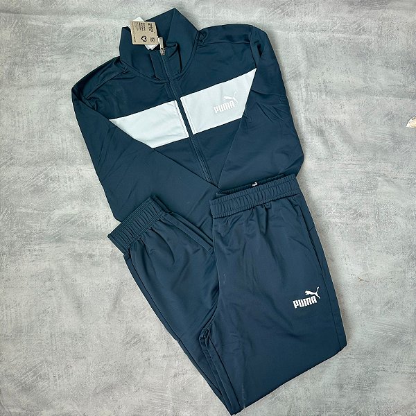CONJUNTO PUMA TRACKSUIT AZUL CIANO CINZA JNoriginalshop