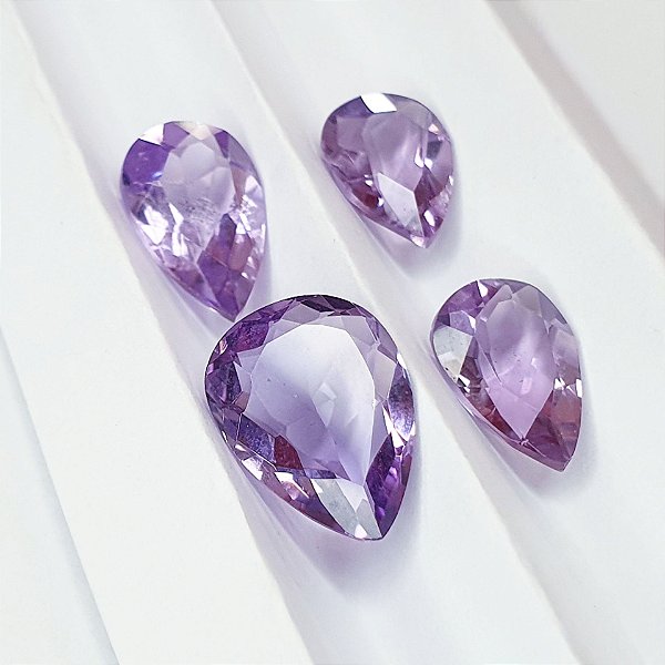 Ametista Pedra lapidada gota Lilas Natural - Amethyst Drop-cut stone Lilas Natural