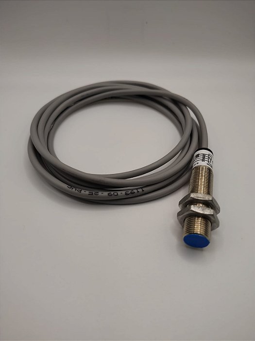 Sensor Indutivo Tecnotron IB-2M-12CA-PR/TCL – PNP, NA+NF, Cabo 2m, Ø12mm, Distância 2mm