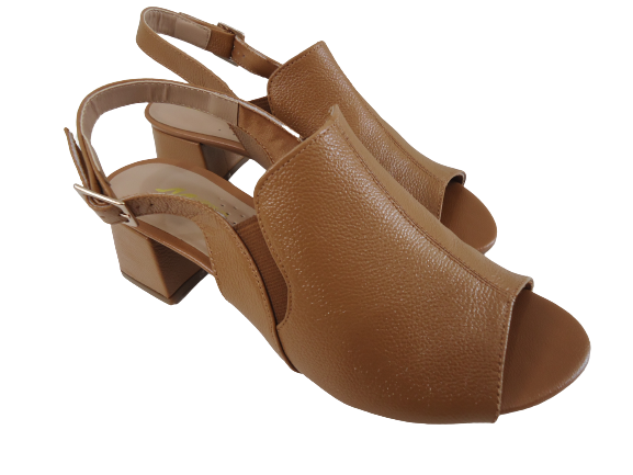 Sandália couro BEGE, estilo sandal boot, salto 4 cms.