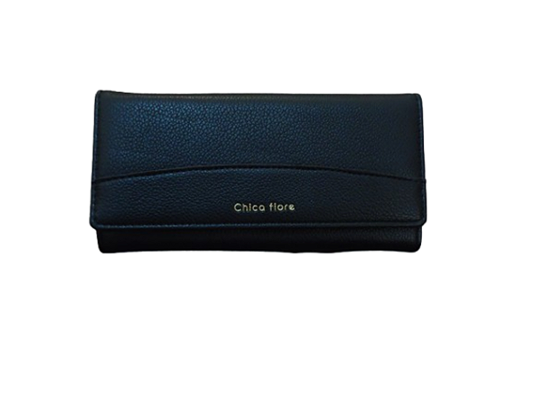 Carteira PRETA, pala com costura e magnético