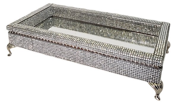 Bandeja Espelhada e Com Strass