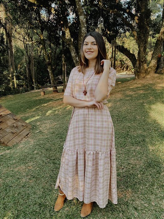 Vestido xadrez (Viscolinho)