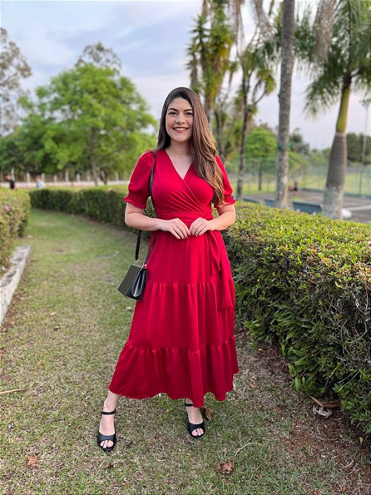 Vestido transpassado (Vermelho)