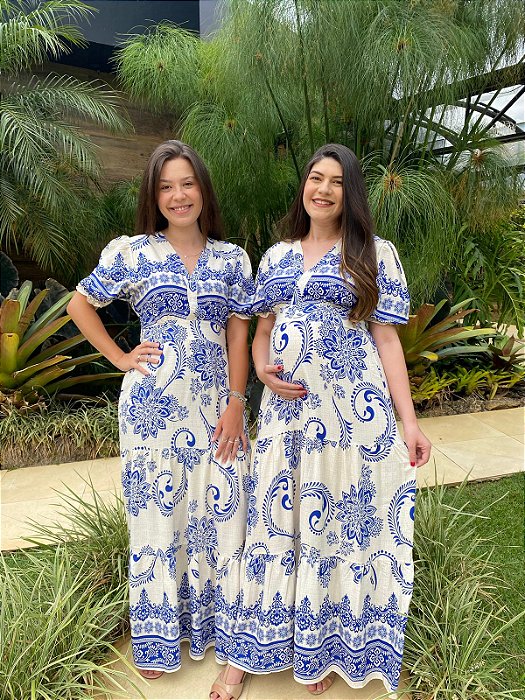 Vestido transpassado (Azul)
