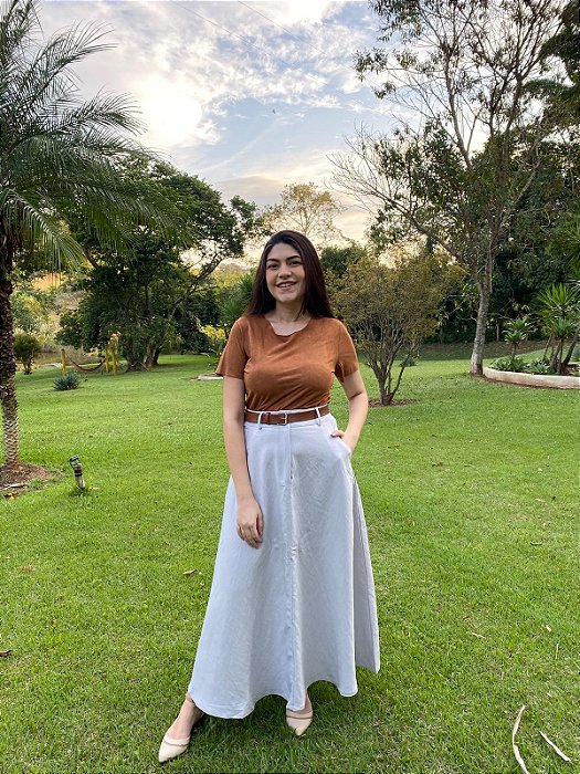 Saia maxi midi (Cinza)