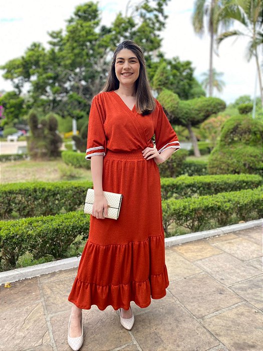 Vestido transpassado (Telha)