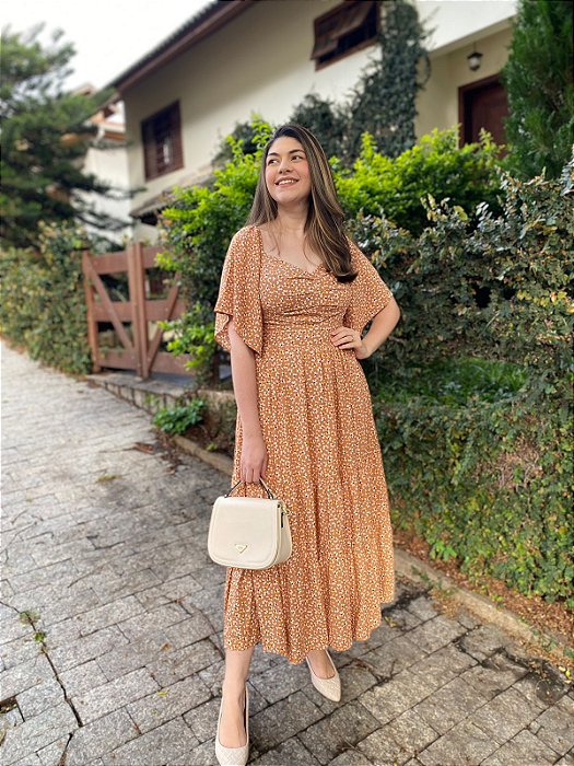 Vestido Flores (Caramelo)
