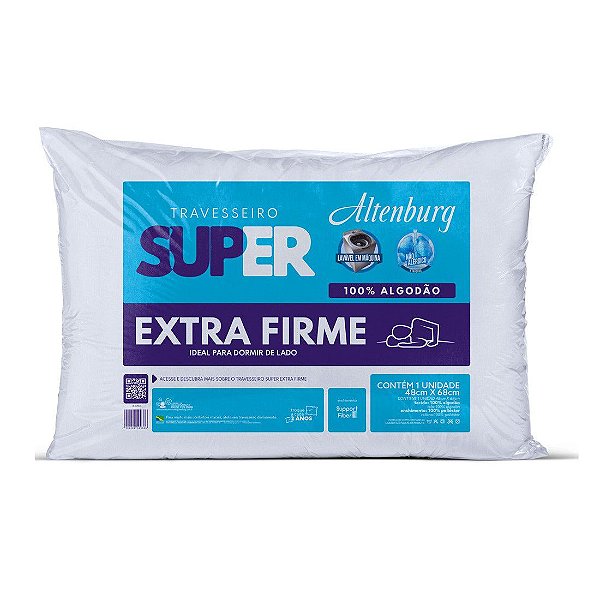 Travesseiro Altenburg Super Extra Firme para quem dorme de Lado - Branco