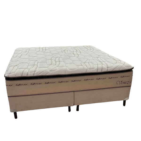 Conjunto Box Veneza Molas Ensacadas Queen Size