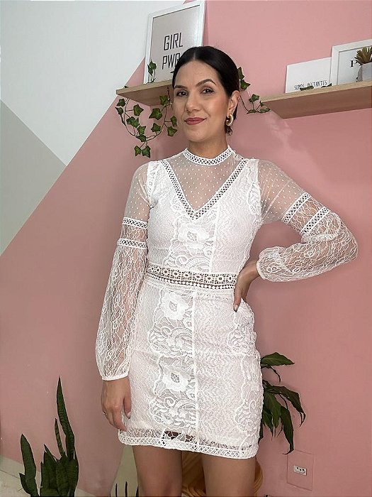 Vestido branco renda