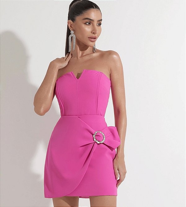 Saia com fivela rosa