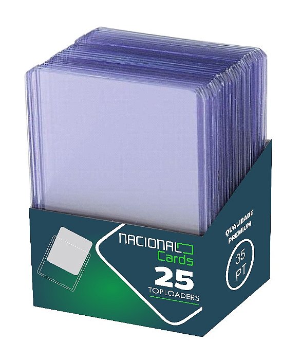 Toploader 3x4 (35pt) Pacote com 25 unidades Nacional Cards
