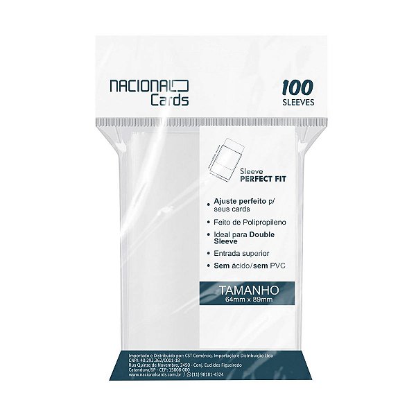 Sleeve Perfect Fit Transparente c/ 100 Unidades - Nacional Cards