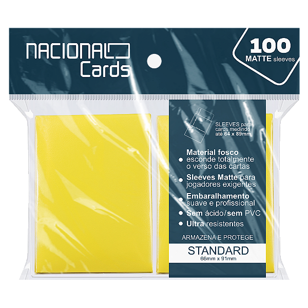 Sleeve Matte Standard Amarelo Nacional Cards - Magic Pokémon