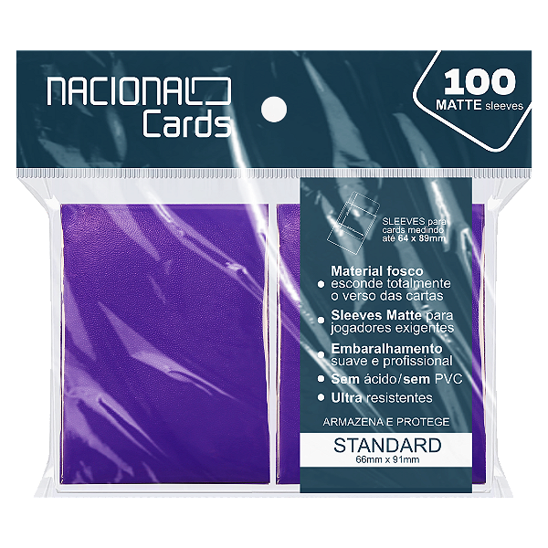 Sleeve Matte Standard Roxo Nacional Cards - Magic Pokémon